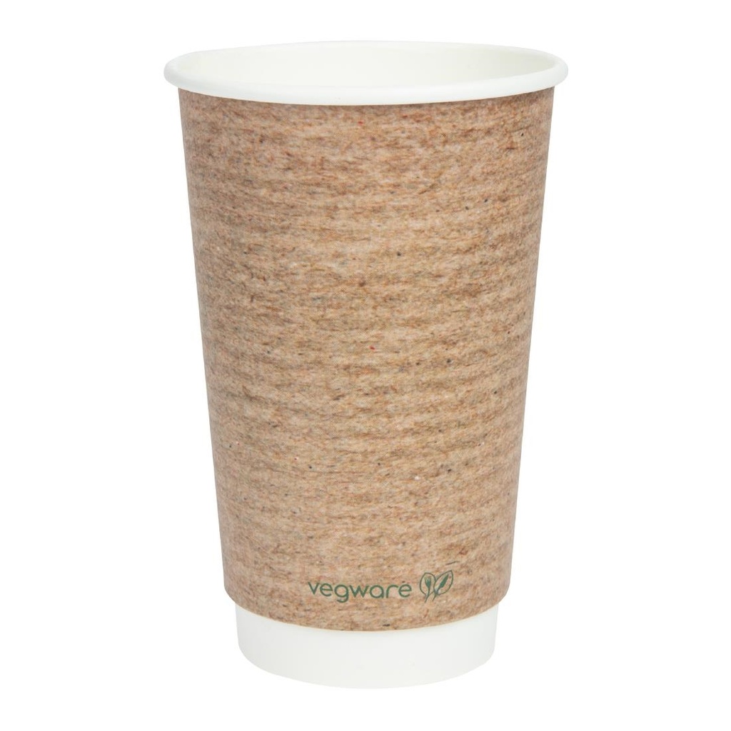 Gobelets boissons chaudes double paroi compostables Vegware 455 ml (lot de 400)