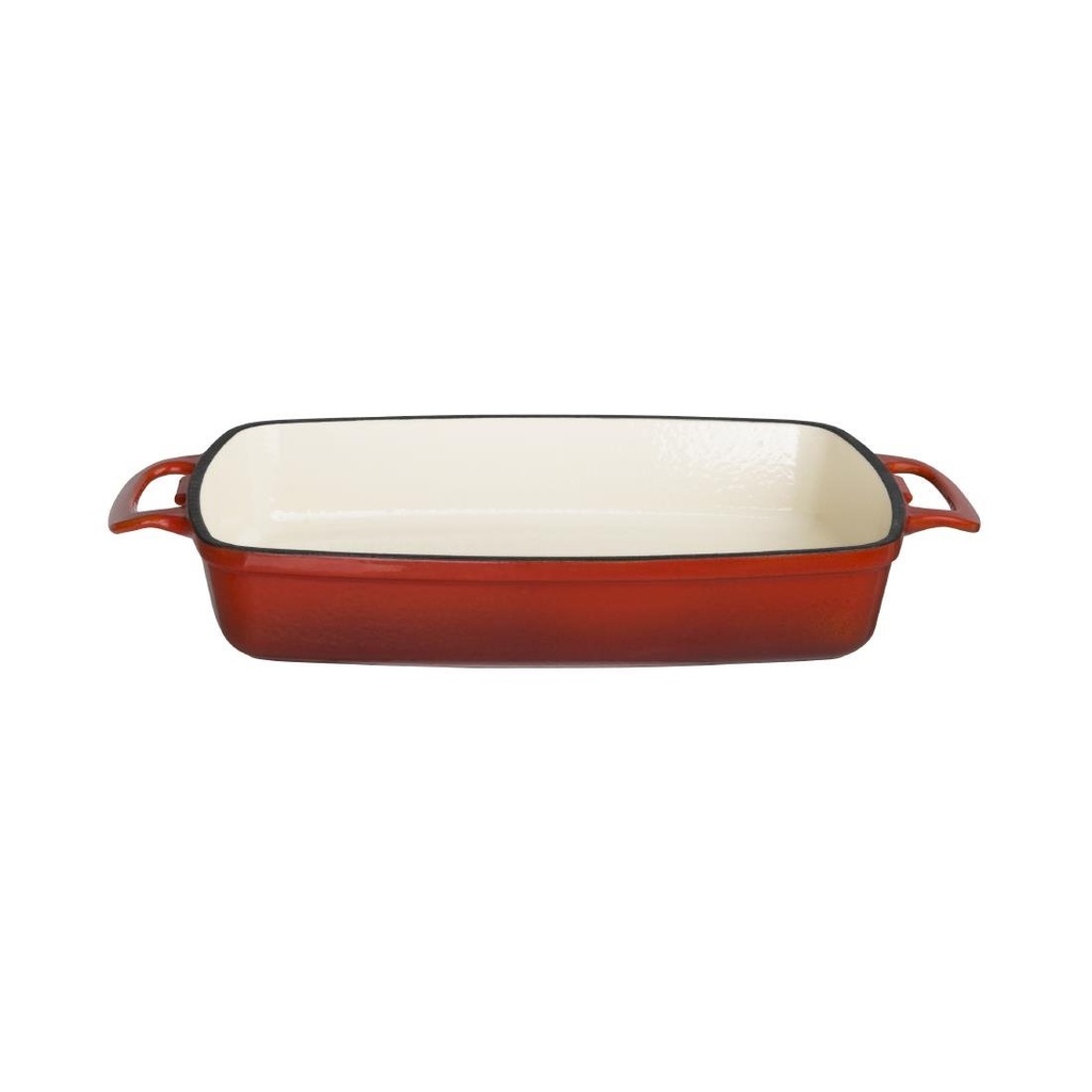 Plat en fonte rectangulaire Vogue rouge 2,8L