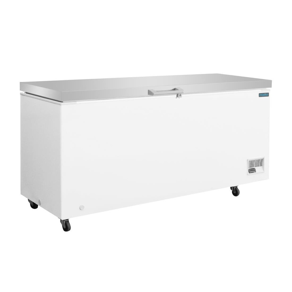 Congélateur coffre avec couvercle inox Polar Série G 581L