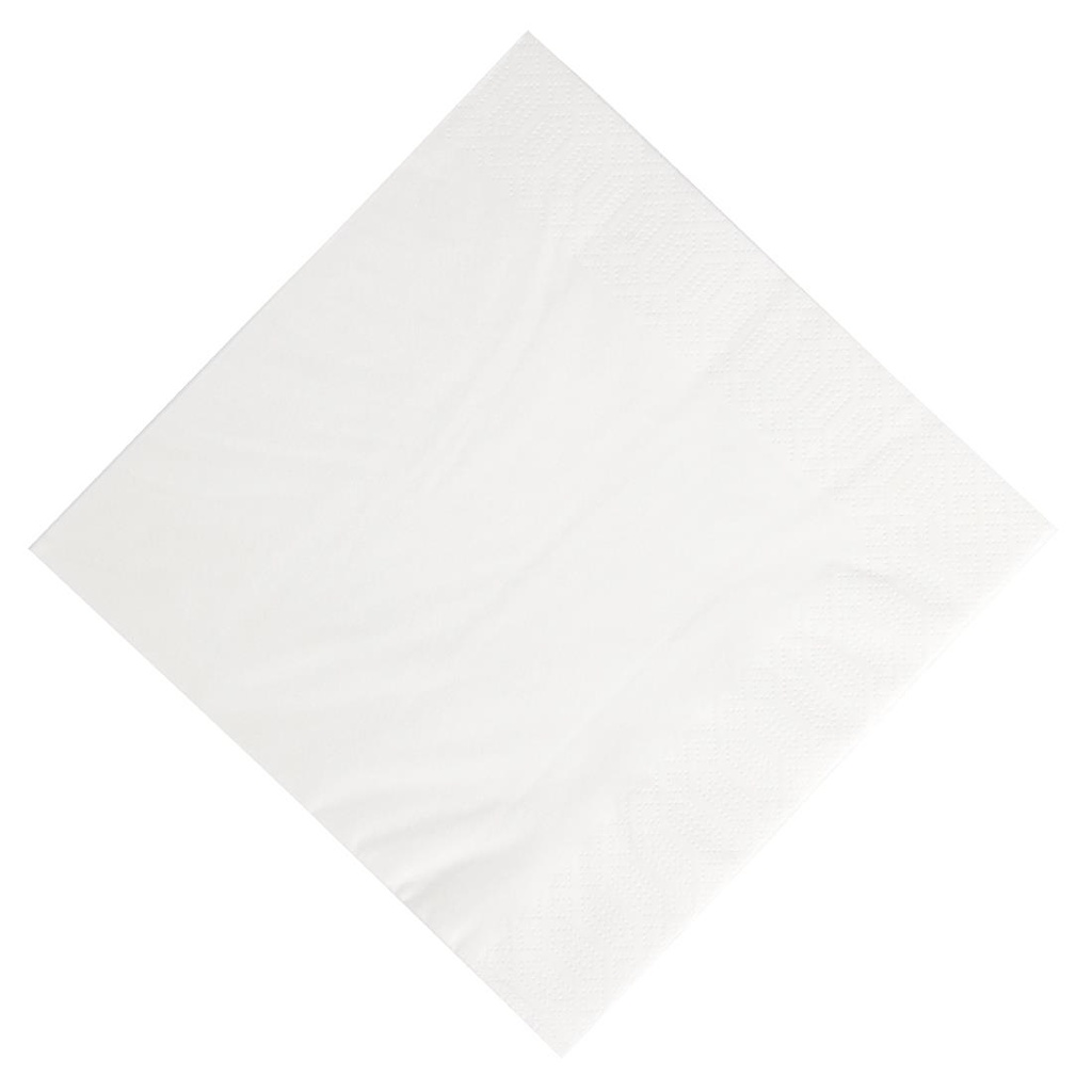 Serviettes déjeuner ouate blanches compostables Duni 400mm (lot de 1000)