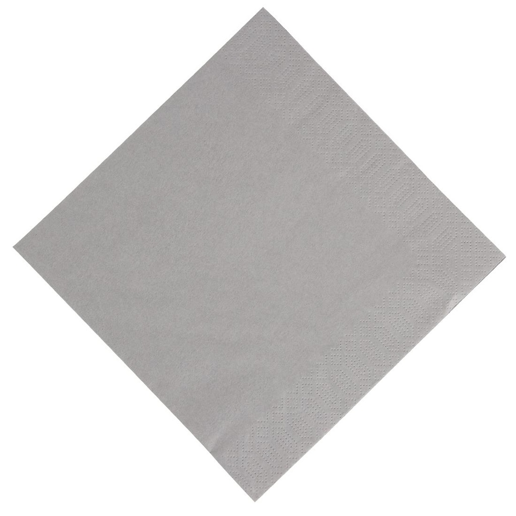 Serviettes déjeuner ouate gris granite compostables Duni 400mm (lot de 1000)