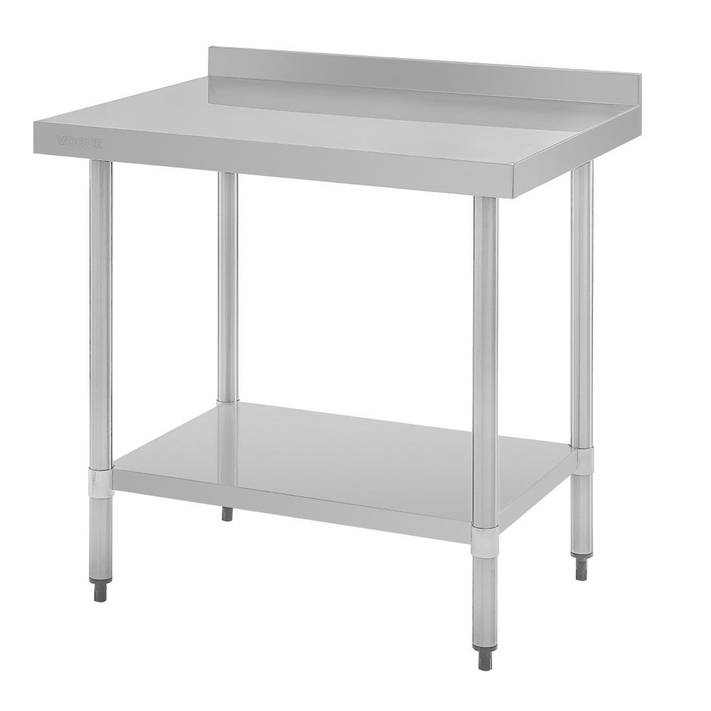 Table en acier inoxydable avec rebord Vogue 900 x 700mm