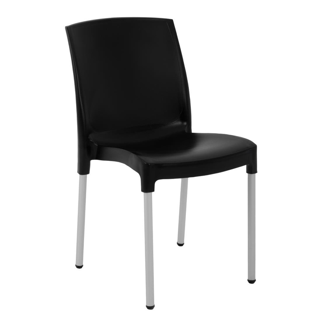 Chaises bistro empilables Bolero noires (Lot de 4)