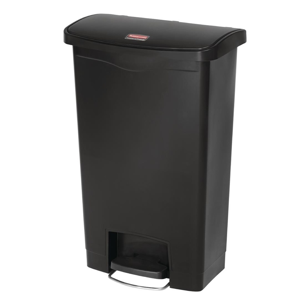 Poubelle à pédale frontale Rubbermaid Slim Jim noire 50L