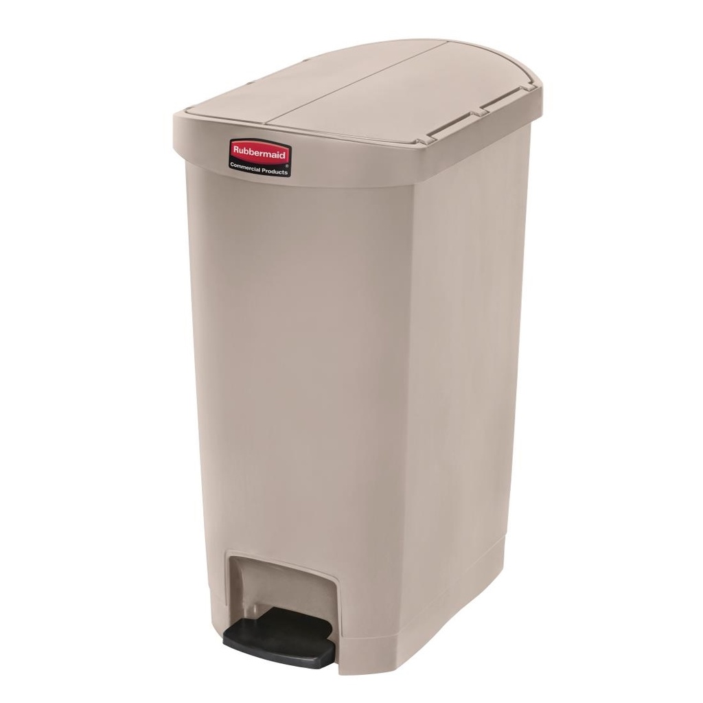 Poubelle à pédale latérale Rubbermaid Slim Jim 50L beige