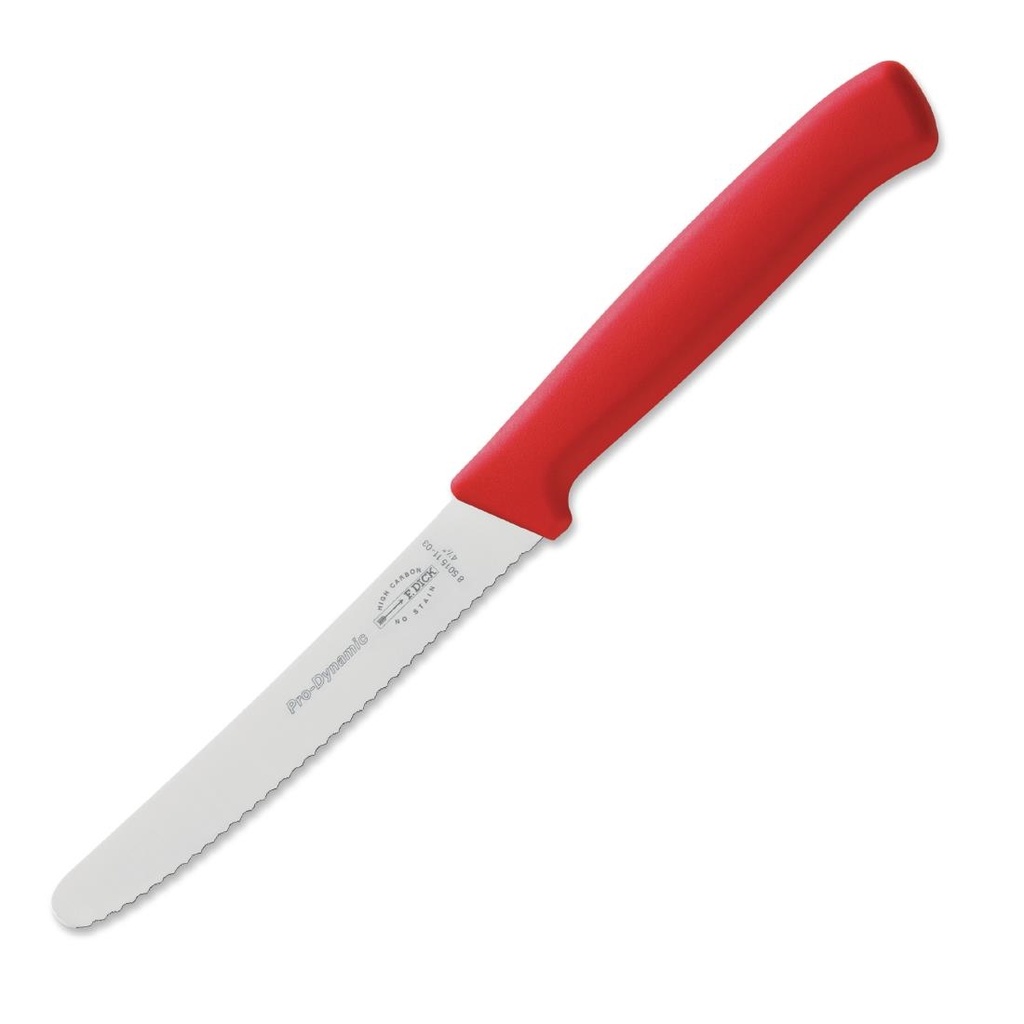 Couteau universel denté Dick Pro Dynamic rouge 11cm