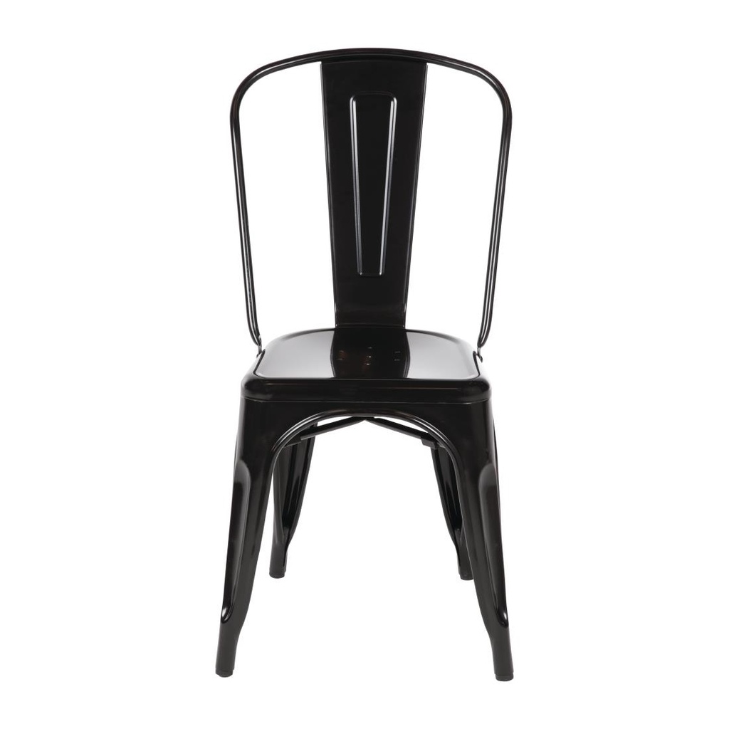 Chaises bistro en acier noir Bolero (lot de 4)