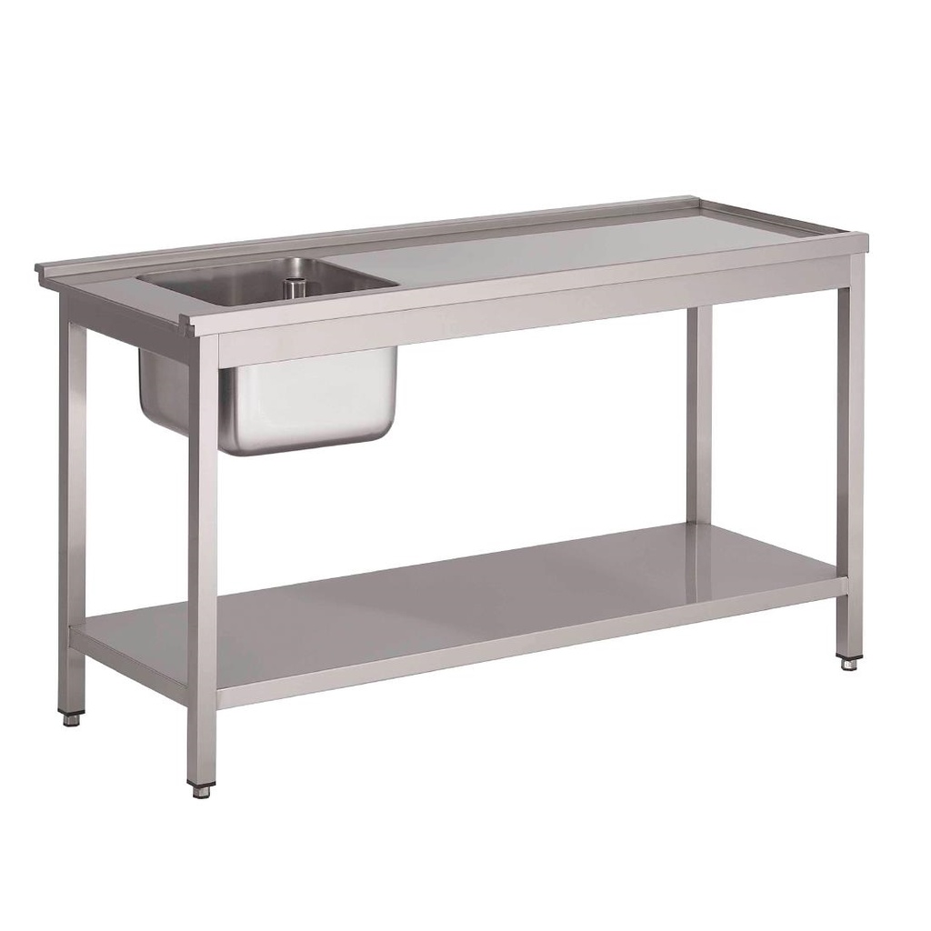 Table de prélavage gauche pour lave-vaisselle à capot GL896 Gastro M 120x59x85cm