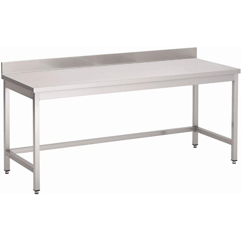 Table inox sans étagère basse avec dosseret Gastro M 1000 x 700 x 850mm