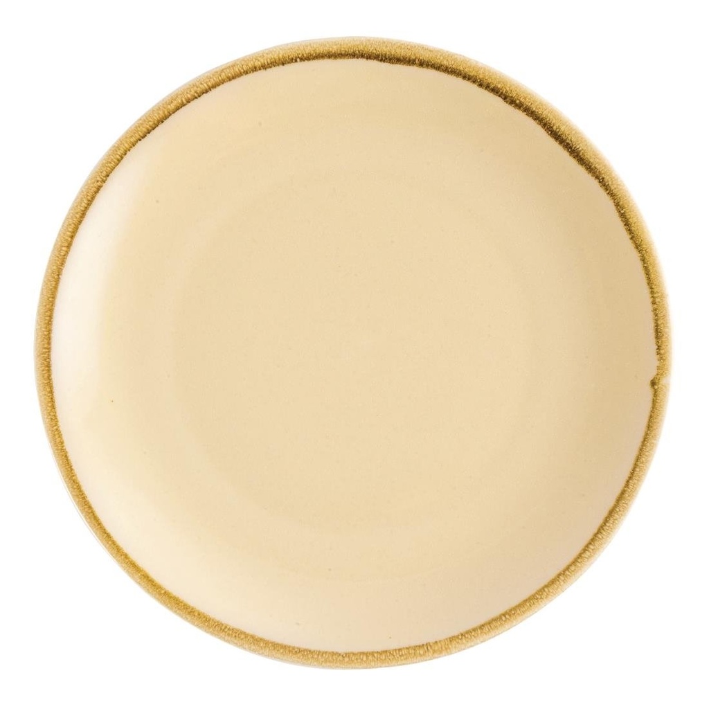 Assiette plate ronde couleur sable Olympia Kiln 280mm (Lot de 4)