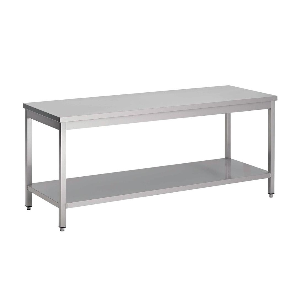 Table inox avec étagère basse Gastro M 1800 x 600 x 880mm