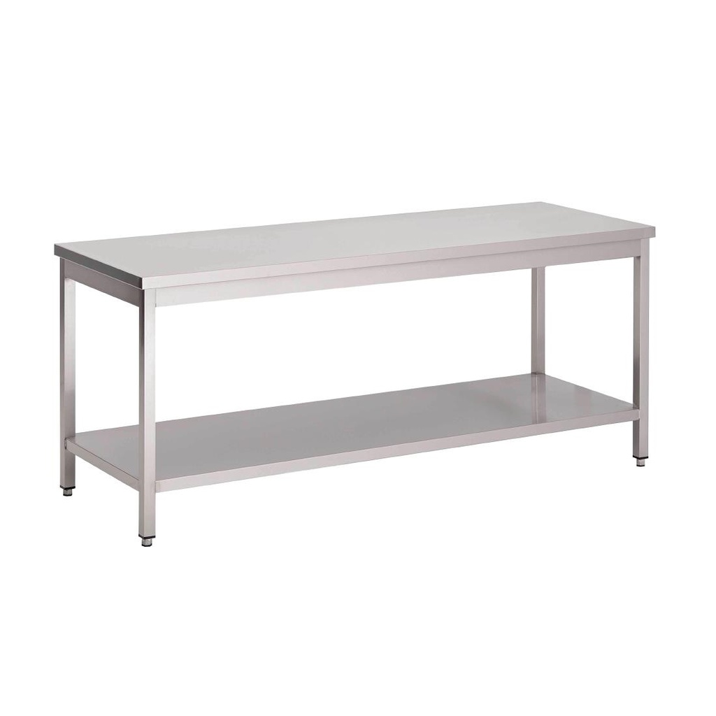 Table de préparation inox 304 avec étagère basse Gastro M 85x100x70cm