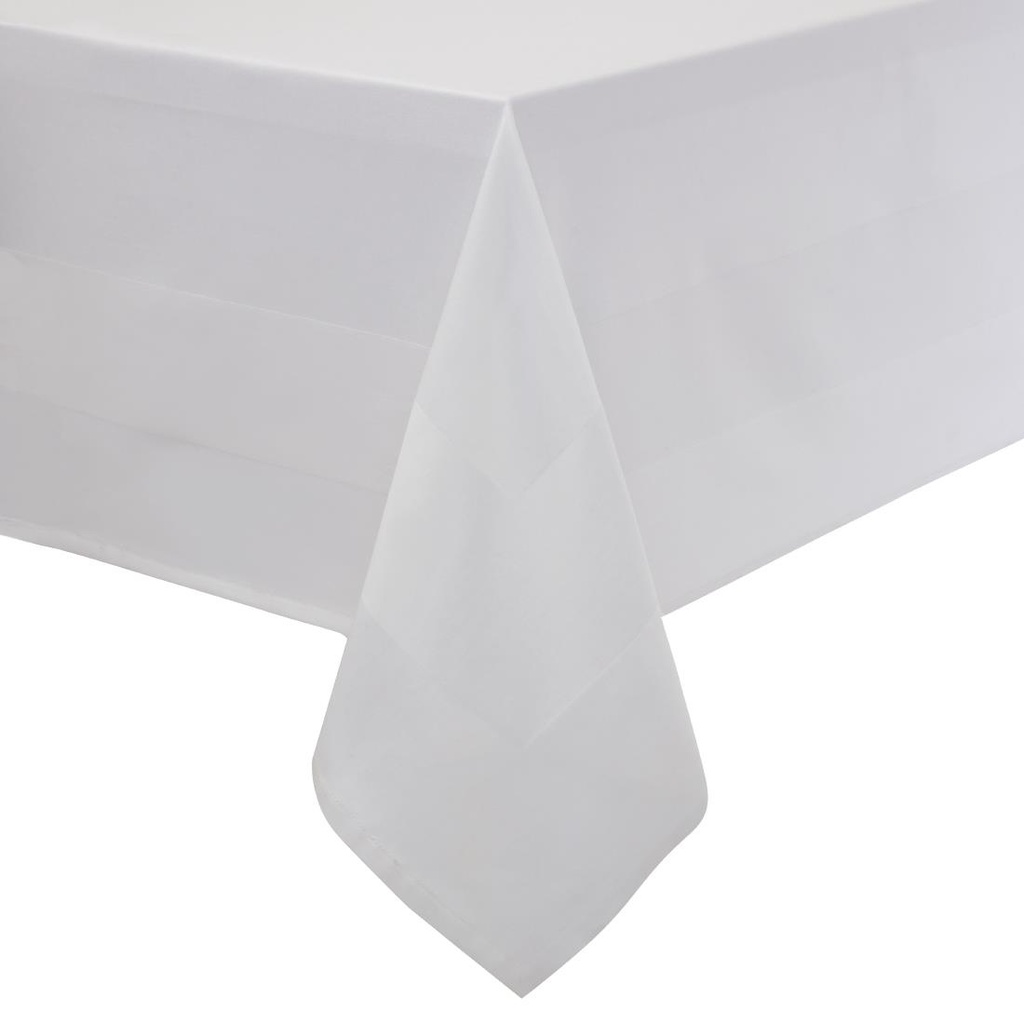 Nappe blanche bande de satin Mitre Luxury 1370 x 1370mm