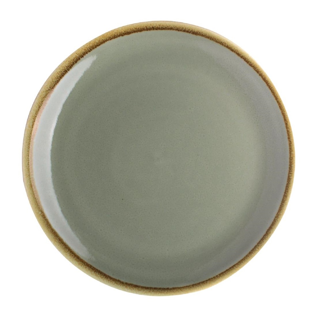 Assiette plate ronde couleur mousse Kiln Olympia 230mm lot de 6