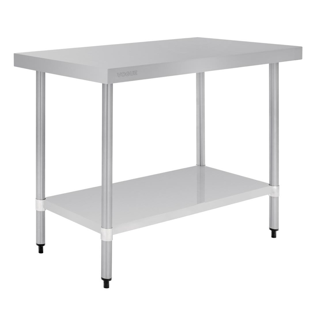 Table de préparation sans rebord en acier inoxydable Vogue 1200 x 600mm