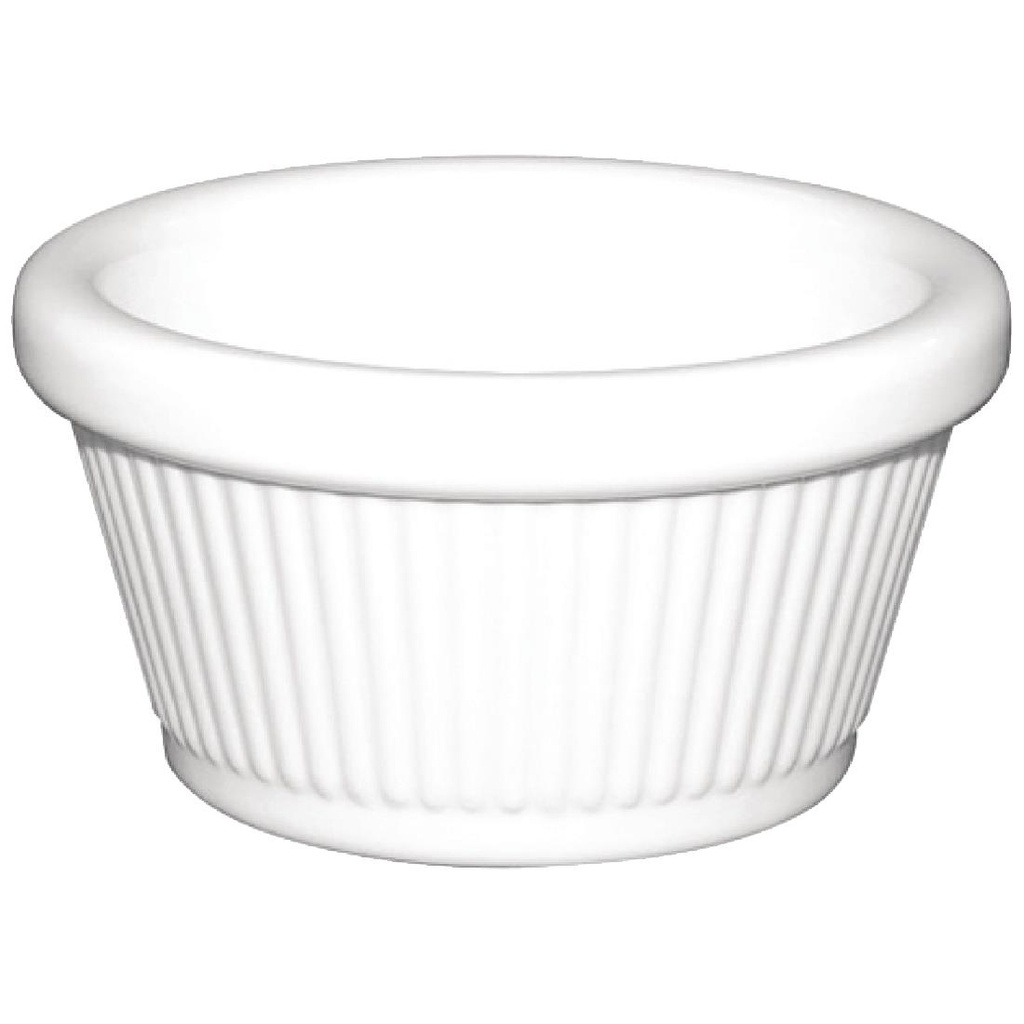Ramequins cannelés en mélamine blancs 70mm Olympia Kristallon (Lot de 12)