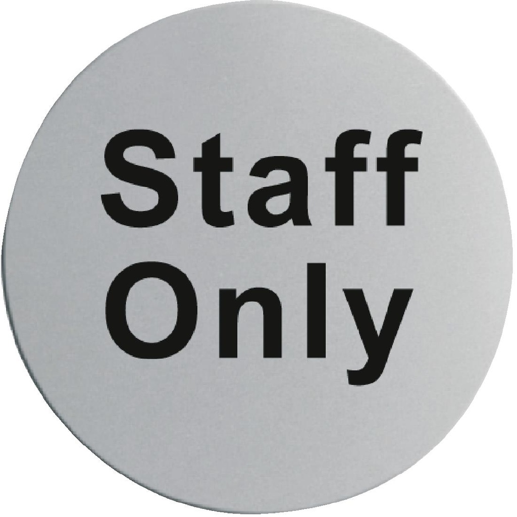 Plaque de porte inox - Staff only