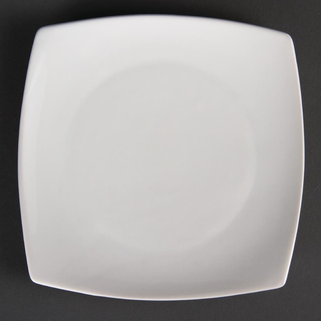 Assiettes carrées bords arrondis blanches Olympia 185mm (Lot de 12)