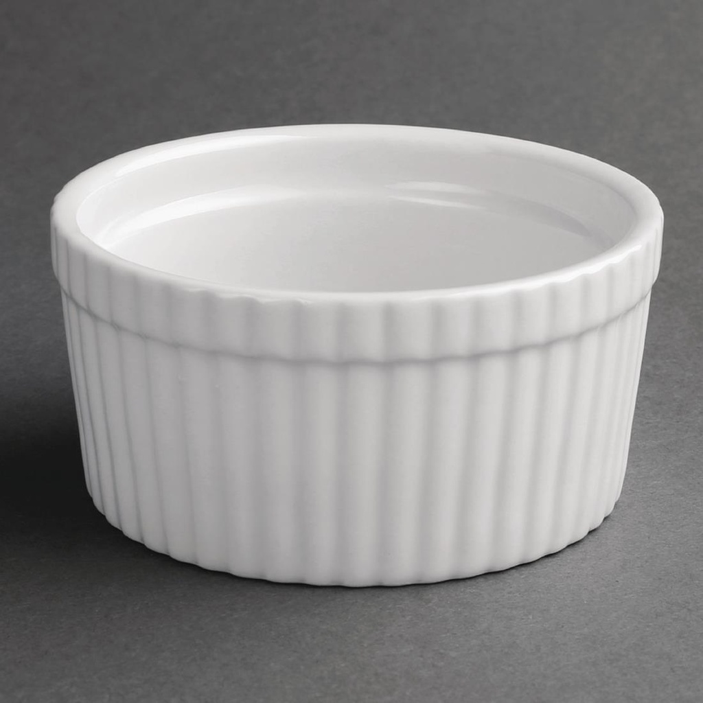 Plats à soufflé blancs Olympia 105mm (Lot de 6)