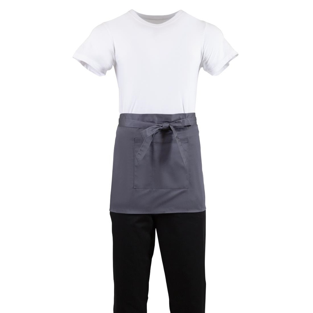 Tablier serveur court Whites gris anthracite