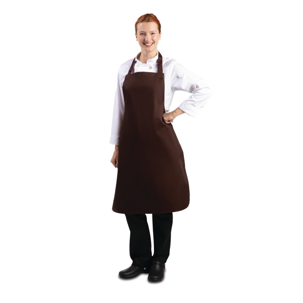 Tablier bavette Whites polyester-coton chocolat