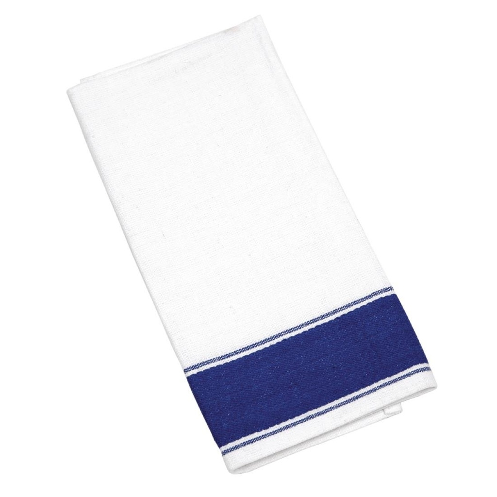 Serviettes Gastro avec bordure bleue Olympia (Lot de 10)