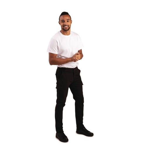 [BB463-30] Pantalon homme slim stretch Cargo noir 40
