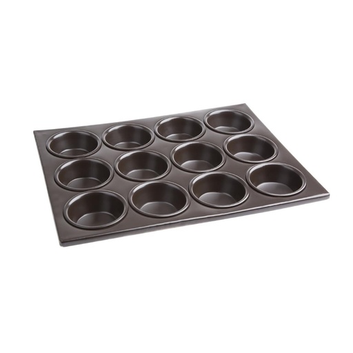 [C562] Plaque aluminium antiadhésive de 12 moules à muffins Vogue