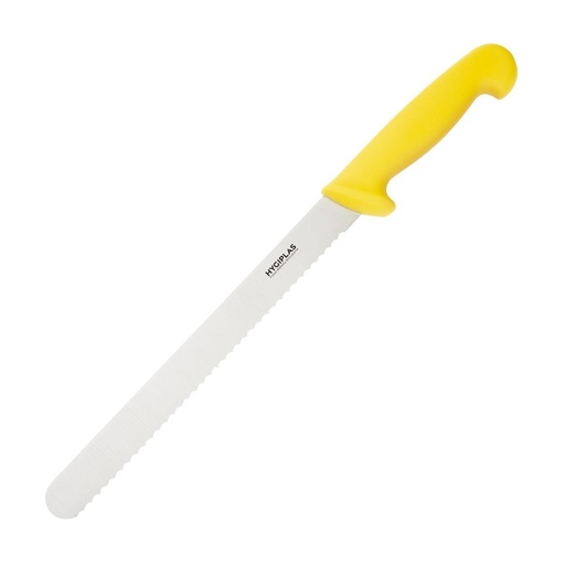 [C810] Couteau à trancher denté Hygiplas jaune 255mm