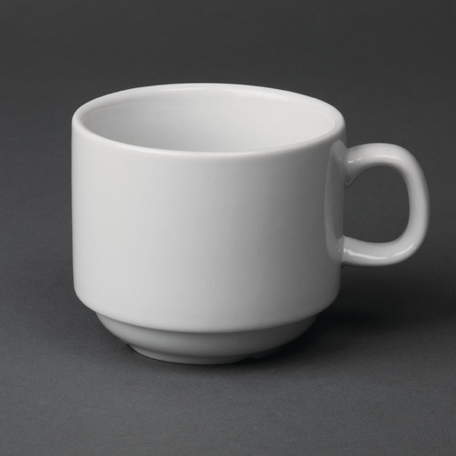 [CB467] Tasse à thé empilable blanche whiteware Olympia 200ml (Lot de 12)