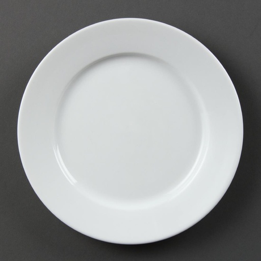 [CB479] Assiettes à bord large blanches Olympia 202mm (Lot de 12)