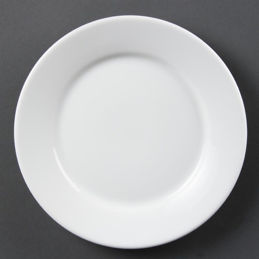 [CB480] Assiettes à bord large blanches Olympia 230mm (Lot de 12)