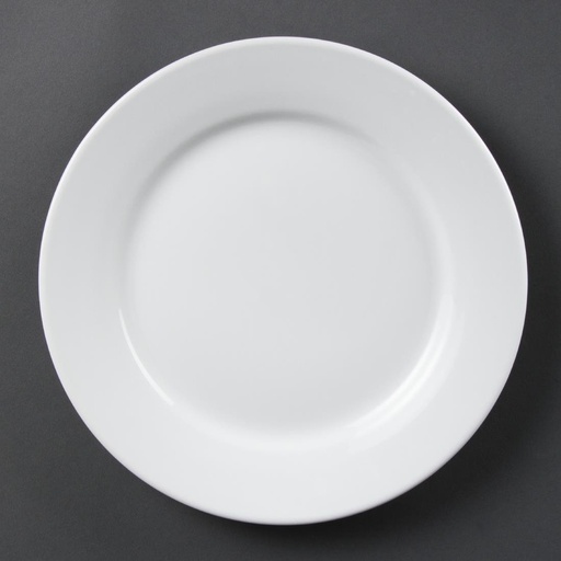 [CB481] Assiettes à bord large blanches Olympia 250mm (Lot de 12)