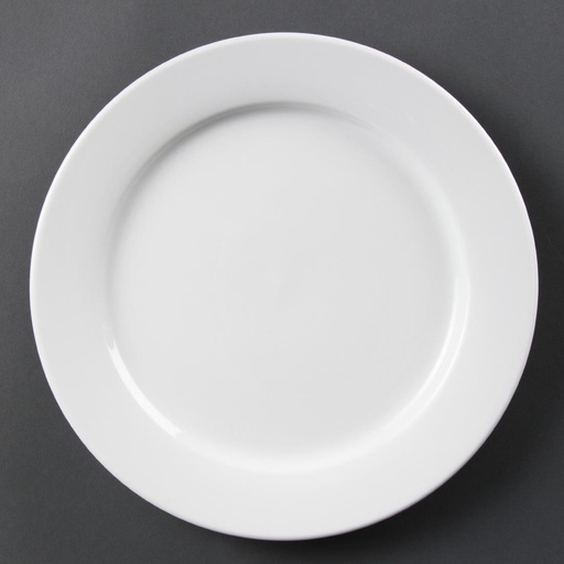 [CB482] Assiettes à bord large blanches Olympia 280mm (Lot de 6)