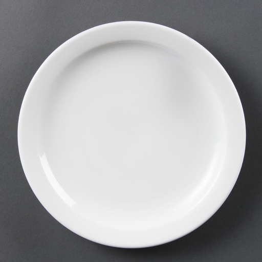 [CB488] Assiettes à bord étroit blanches Olympia 202mm (Lot de 12)