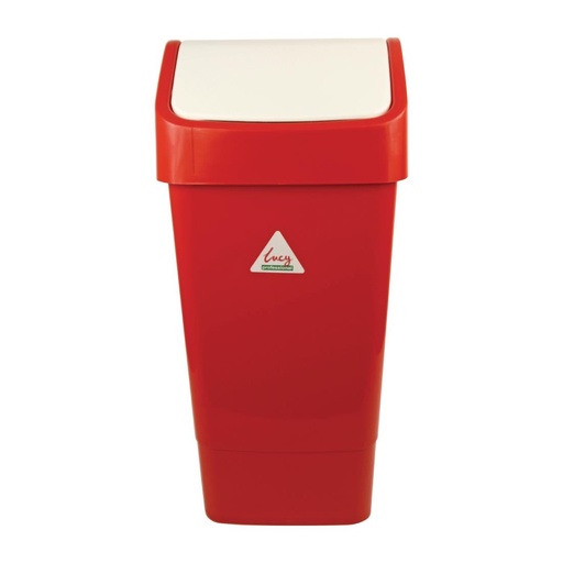 [CC079] Poubelle polypropylène à couvercle battant SYR rouge 50L
