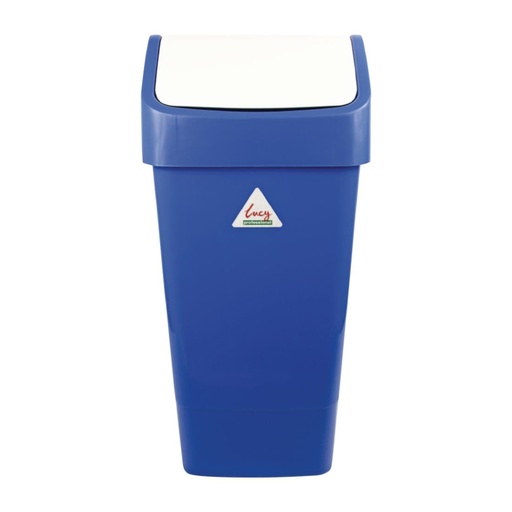 [CC082] Poubelle polypropylène à couvercle battant SYR bleue 50L