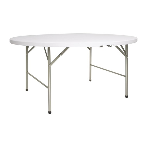 [CC506] Table ronde pliable au centre Bolero blanche 1530mm