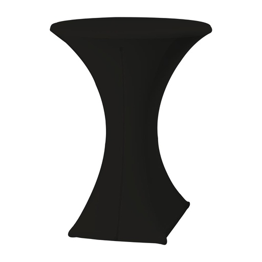 [CD718] Jupe de table en jersey stretch avec fermeture éclair noire 80x105cm