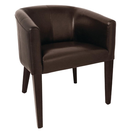 [CE593] Fauteuil en simili cuir Bolero marron foncé