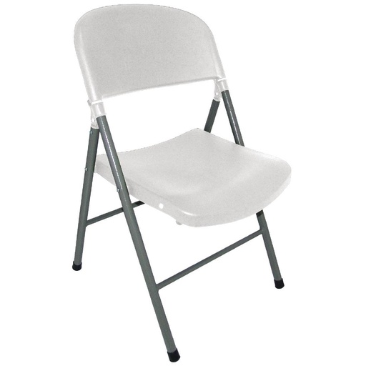 [CE692] Chaises pliantes Bolero blanches et grises (Lot de 2)