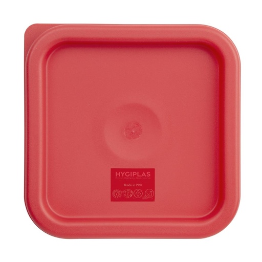 [CF040] Couvercle carré rouge petit Hygiplas