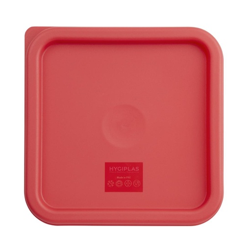 [CF041] Couvercle carré rouge moyen Hygiplas