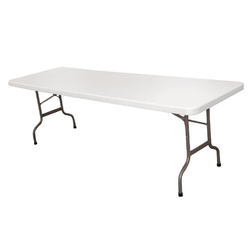 [CF375] Table pliable au centre Bolero blanche 2430mm