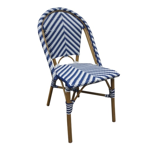 [CH110] Chaises style parisien en rotin Bolero bleues (lot de 2)
