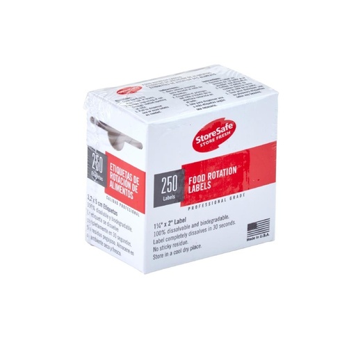 [CJ635] Petites étiquettes de rotation des aliments biodégradables Cambro Storesafe 24 rouleaux de 250