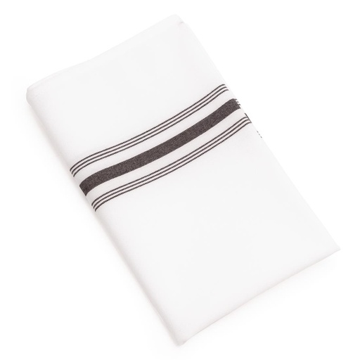 [CM318] Serviettes de table bistro avec rayures noires x10