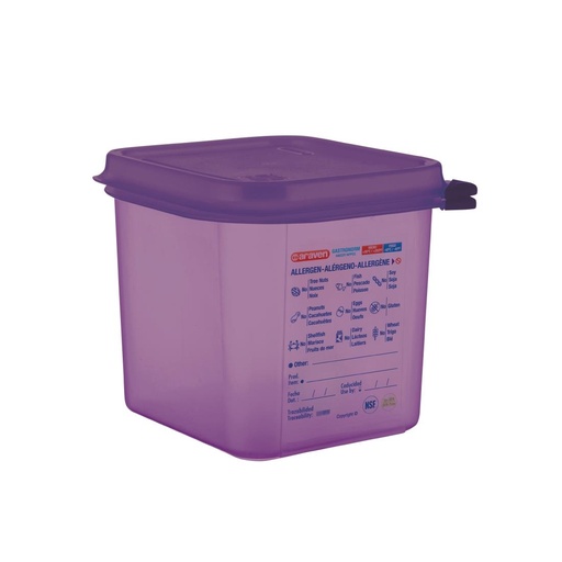 [CM786] Bac hermétique violet antiallergénique GN1/6 Araven 2,6L