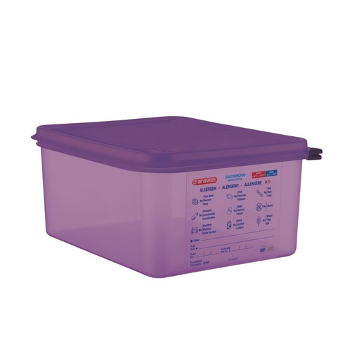 [CM789] Bac hermétique violet antiallergénique GN1/2 Araven 10L