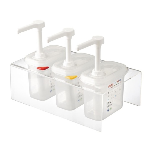 [CR823] Lot de 3 distributeurs de sauce Araven GN 1/9 transparents 1,5L